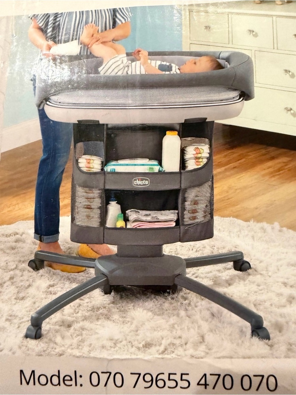 chicco Close To You Diaper Caddy Organizer - Navy Blue and White